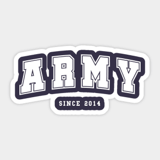 BTS ARMY since 2014 college varsity style Sticker